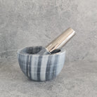 Marble Mortar & Pestle with Nickel Handle