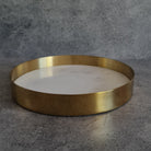 White Marble Tray, White Marble Decorative tray, White Marble Tray with Plain Brass Ring