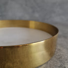 White Marble Tray, White Marble Decorative tray, White Marble Tray with Plain Brass Ring